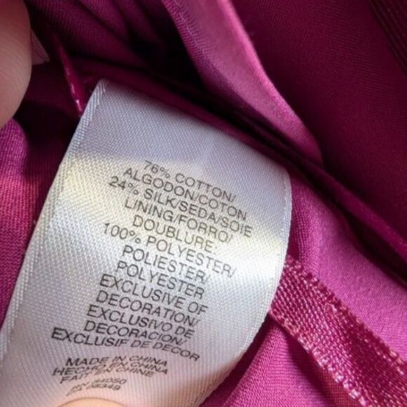 Anne Klein New York Cotton Silk Dress 14 Pink Magenta Fit and Flare Luxury - Picture 6 of 8
